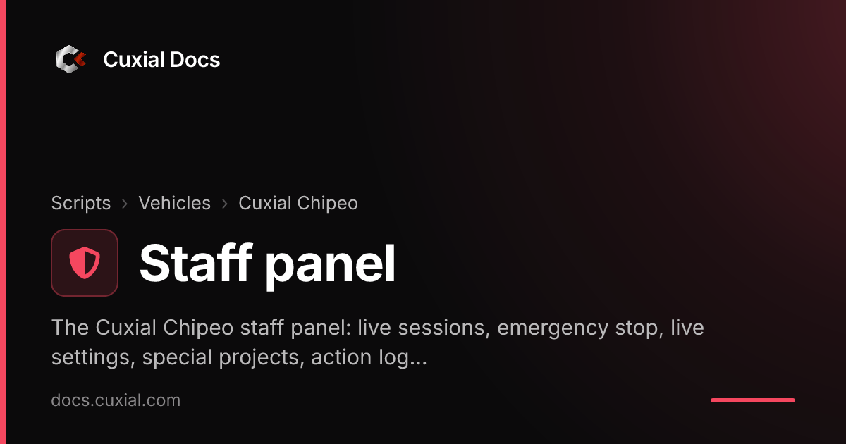 Staff panel | Cuxial Docs
